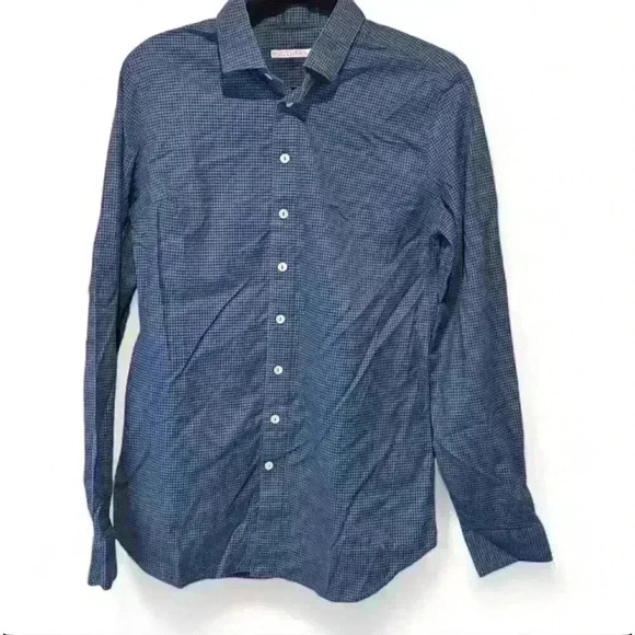 Southern Tide Boys Blue Checkered Long Sleeve Button-Up Shirt Size 2 - Picture 1 of 4